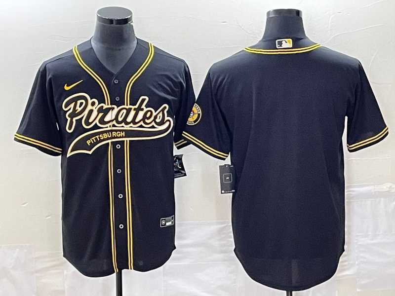 Men%27s Pittsburgh Pirates Blank Black Cool Base Stitched Baseball Jersey->pittsburgh pirates->MLB Jersey